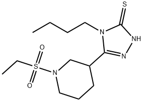 4-BUTYL-5-[1-(ETHYLSULFONYL)PIPERIDIN-3-YL]-4H-1,2,4-TRIAZOLE-3-THIOL 结构式