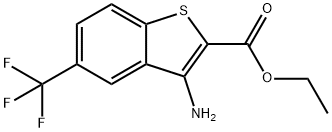 3-氨基-5-(三氟甲基)苯并[B]噻吩-2-羧酸乙酯 结构式