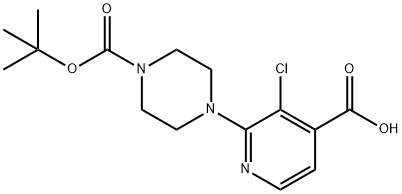 2-(4-(叔丁氧基羰基)哌嗪-1-基)-3-氯异烟酸 结构式