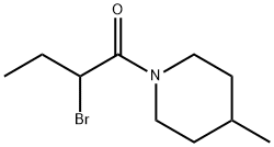 1-(2-溴丁酰)-4-甲基六氢吡啶 结构式