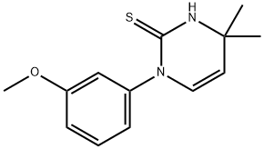 1-(3-甲氧基苯基)-4,4-二甲基-1,4-二氢嘧啶-2-硫醇 结构式