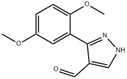 3-(2,5-二甲氧苯基)-1H-吡唑-4-甲醛 结构式