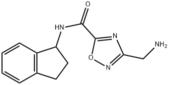 3-(氨基甲基)-N-(2,3-二氢-1H-茚-1-基)-1,2,4-噁二唑-5-甲酰胺 结构式