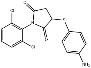 3-[(4-aminophenyl)thio]-1-(2,6-dichlorophenyl)pyrrolidine-2,5-dione 结构式