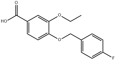 3-乙氧基-4-(4-氟苄基)氧基-苯甲酸 结构式