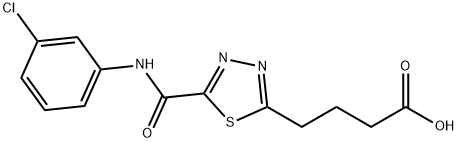 4-(5-{[(3-chlorophenyl)amino]carbonyl}-1,3,4-thiadiazol-2-yl)butanoic acid 结构式
