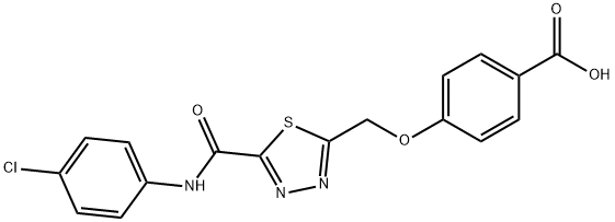 4-[(5-{[(4-chlorophenyl)amino]carbonyl}-1,3,4-thiadiazol-2-yl)methoxy]benzoic acid 结构式