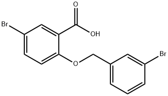 5-bromo-2-[(3-bromobenzyl)oxy]benzoic acid 结构式