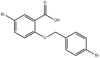 5-溴-2-(4-溴苄基)氧基-苯甲酸 结构式