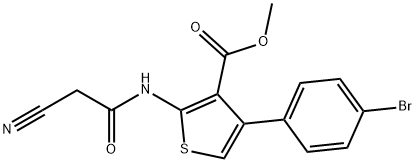 4-(4-溴苯基)-2-(2-氰基乙酰基氨基)噻吩-3-甲酸甲酯 结构式