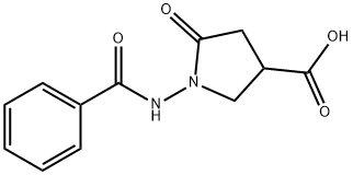 1-(苯甲酰氨基)-5-氧代吡咯烷-3-羧酸 结构式