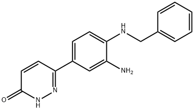 6-[3-amino-4-(benzylamino)phenyl]pyridazin-3(2H)-one 结构式