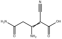 (2Z)-3,5-二氨基-2-氰基-5-氧代戊-2-烯酸 结构式