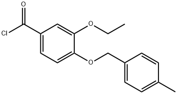 3-乙氧基-4-[(4-甲苄基)氧基]苯甲酰氯 结构式