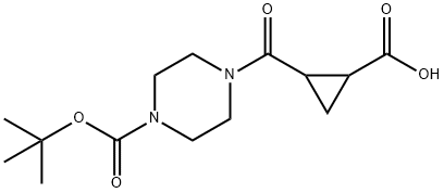 2-{[4-(tert-Butoxycarbonyl)piperazino]-carbonyl}cyclopropanecarboxylic acid 结构式