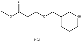 Methyl 3-(3-piperidinylmethoxy)propanoatehydrochloride 结构式