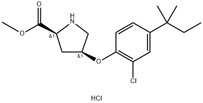 Methyl (2S,4S)-4-[2-chloro-4-(tert-pentyl)phenoxy]-2-pyrrolidinecarboxylate hydrochloride 结构式