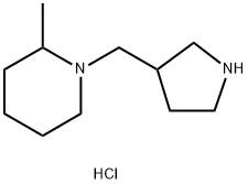 2-Methyl-1-(3-pyrrolidinylmethyl)piperidinedihydrochloride 结构式