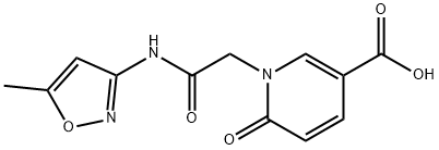 1-[(5-Methyl-isoxazol-3-ylcarbamoyl)-methyl]-6-oxo-1,6-dihydro-pyridine-3-carboxylic acid 结构式