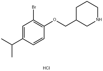 3-[(2-Bromo-4-isopropylphenoxy)methyl]piperidinehydrochloride 结构式