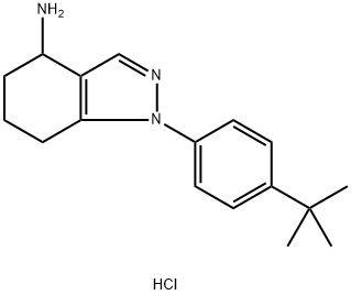 1-(4-叔丁基苯基)-4,5,6,7-四氢-4-氨基吲唑盐酸盐 结构式