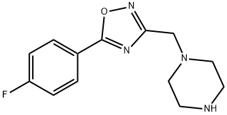 1-{[5-(4-氟苯基)-1,2,4-恶二唑-3-基]甲基}哌嗪 结构式
