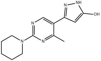 3-(4-甲基-2-哌啶-1-基嘧啶-5-基)-1H-吡唑-5-醇 结构式