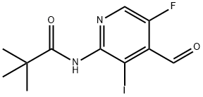 N-(5-氟-4-甲酰基-3-碘吡啶-2-基)新戊酰胺 结构式