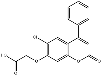 2-(6-氯-2-氧代-4-苯基-苯并吡喃-7-基)氧基乙酸 结构式