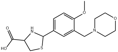 2-[4-甲氧基-3-(N-吗啉基甲基)苯基]-4-噻唑烷羧酸 结构式