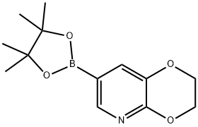7-(4,4,5,5-四甲基-1,3,2-二氧硼杂环戊烷-2-基)-2,3-茚二氢-[1,4]二OXINO[2,3-B]吡啶 结构式