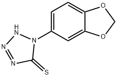 1-苯并[1,3]1,3-二氧杂环戊烯-5-基-1H-四唑-5-硫醇 结构式