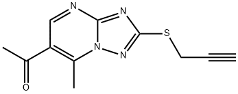 1-[7-甲基-2-(2-丙炔基硫代)-[1,2,4]三唑并[1,5-A]嘧啶-6-基]乙酮 结构式