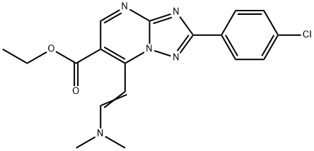 2-(4-氯苯基)-7-[(E)-2-(二甲基氨基)乙烯基][1,2,4]三唑并[1,5-A]嘧啶-6-甲酸乙酯 结构式