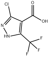 3-氯-5-(三氟甲基)-1H-吡唑-4-羧酸 结构式