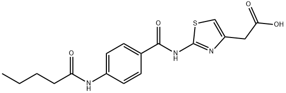 2-[2-[[4-(戊酰氨基)苯基]羰基氨基]-1,3-噻唑-4-基]乙酸 结构式