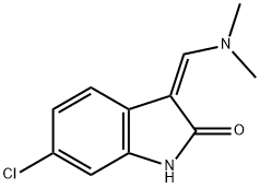 (3Z)-6-氯-3-[(二甲基氨基)亚甲基]-1,3-二氢-2H-吲哚-2-酮 结构式