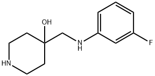 4-{[(3-Fluorophenyl)amino]methyl}piperidin-4-ol 结构式