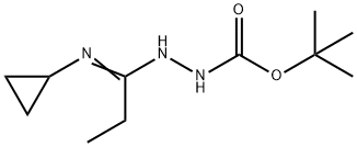 N'-[1-Cyclopropylaminopropylidene]-hydrazinecarboxylic acid tert-butyl ester 结构式
