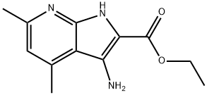 Ethyl 3-amino-4,6-dimethyl-1H-pyrrolo[2,3-b]-pyridine-2-carboxylate 结构式