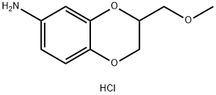 [3-(甲氧基甲基)-2,3-二氢-1,4-苯并二氧杂芑-6-基]胺盐酸盐 结构式