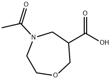 4-Acetyl-[1,4]oxazepane-6-carboxylic acid 结构式