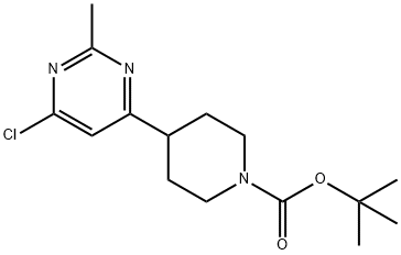 4-(6-氯-2-甲基-嘧啶-4-基)-哌啶-1-羧酸叔丁酯 结构式