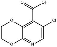 7-氯-2,3-二氢-[1,4]二氧杂环己二烯并[2,3-B]吡啶-8-羧酸 结构式