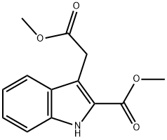 3-(2-甲氧基-2-氧代乙基)-1H-吲哚-2-甲酸甲酯 结构式
