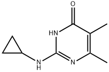 2-(环丙基氨基)-5,6-二甲基嘧啶-4(3H)-酮 结构式