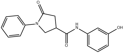 3-吡咯烷甲酰胺,N-(3-羟苯基)-5-氧代-1-苯基- 结构式