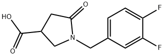 1-(3,4-Difluorobenzyl)-5-oxopyrrolidine-3-carboxylic acid 结构式