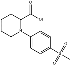 1-[(4-METHYLSULFONYL)PHENYL]PIPERIDINE-2-CARBOXYLIC ACID 结构式