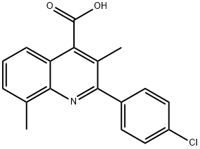 2-(4-氯苯基)-3,8-二甲基喹啉-4-羧酸 结构式